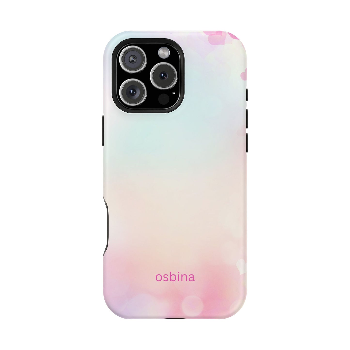 osbina | MagSafe compatible for iPhone | The Cotton Candy Hearts Case | YAYOU Collection Supporting Shine Like Sable