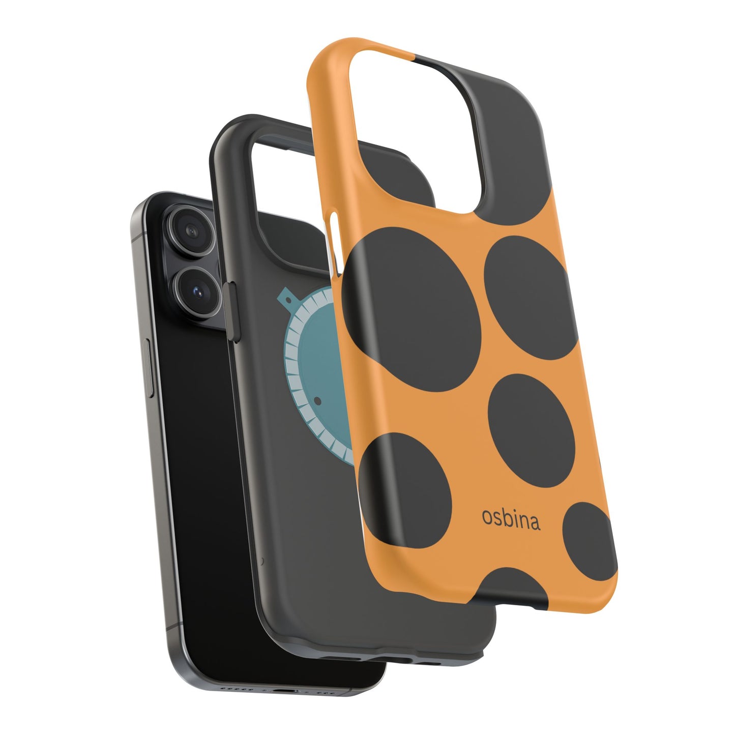 osbina | MagSafe Compatible for iPhone | The Bubble Statement Case in Orange + Black | The Season Collective