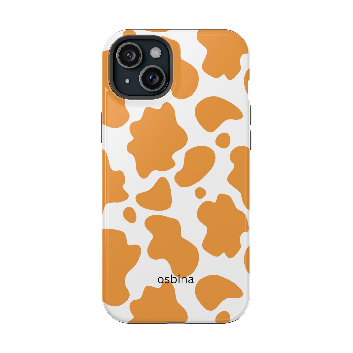 osbina | MagSafe Compatible for iPhone | Holy Cow, It’s Chic — The Orange Cow Print Case | The Season Collective