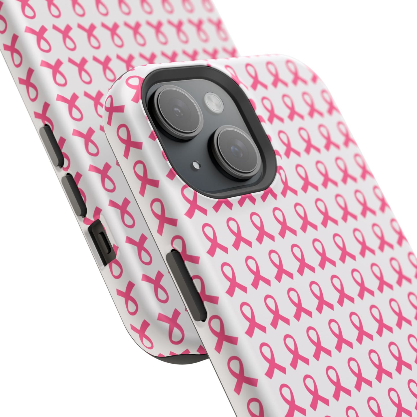 osbina | MagSafe compatible for iPhone | Limited Edition The Side By Side Pink Ribbons Case in Light Pink + Soft Pink + Hot Pink | The Pink October Collection | Inspired By