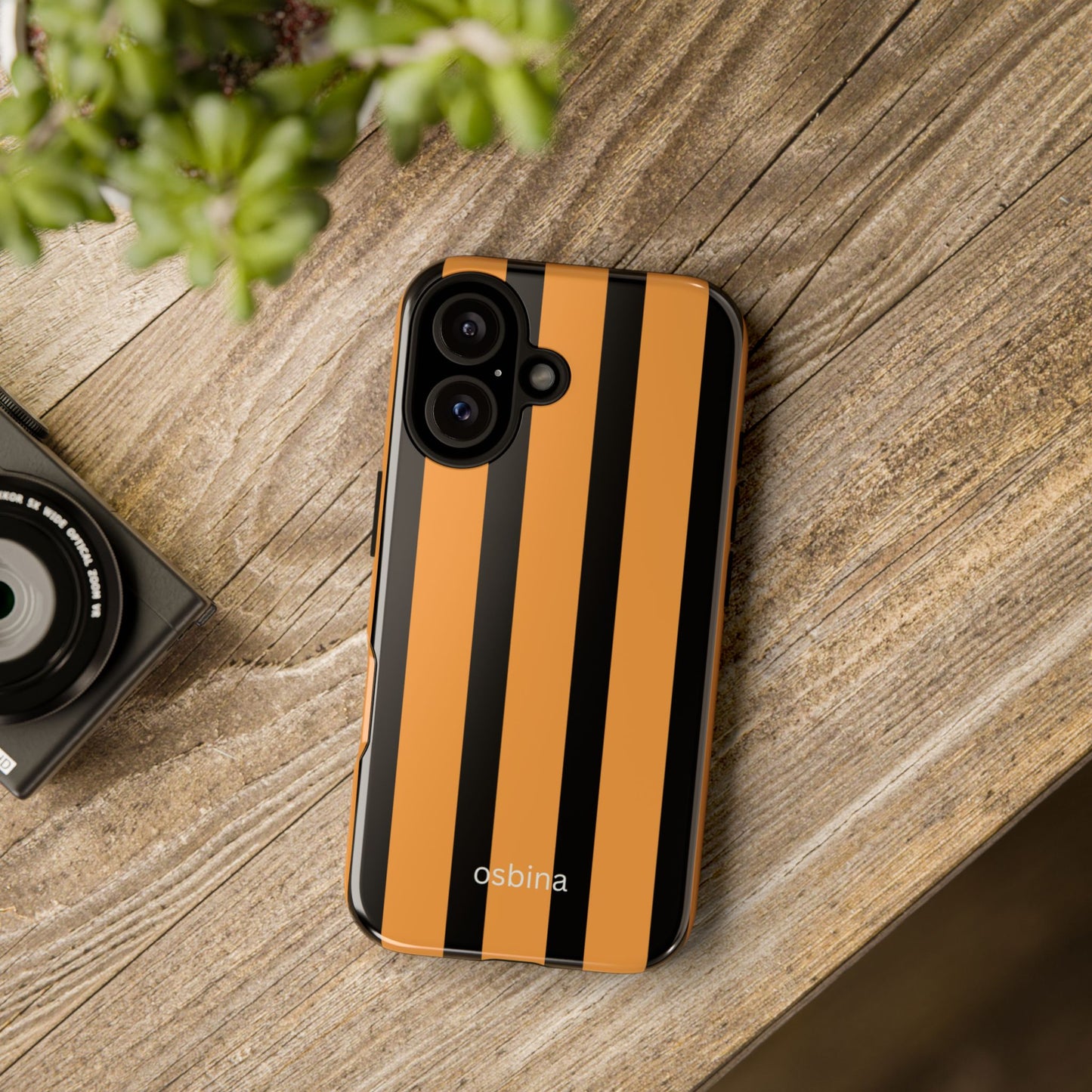 osbina | The Statement Stripe Case in Black + Orange | The Season Collective