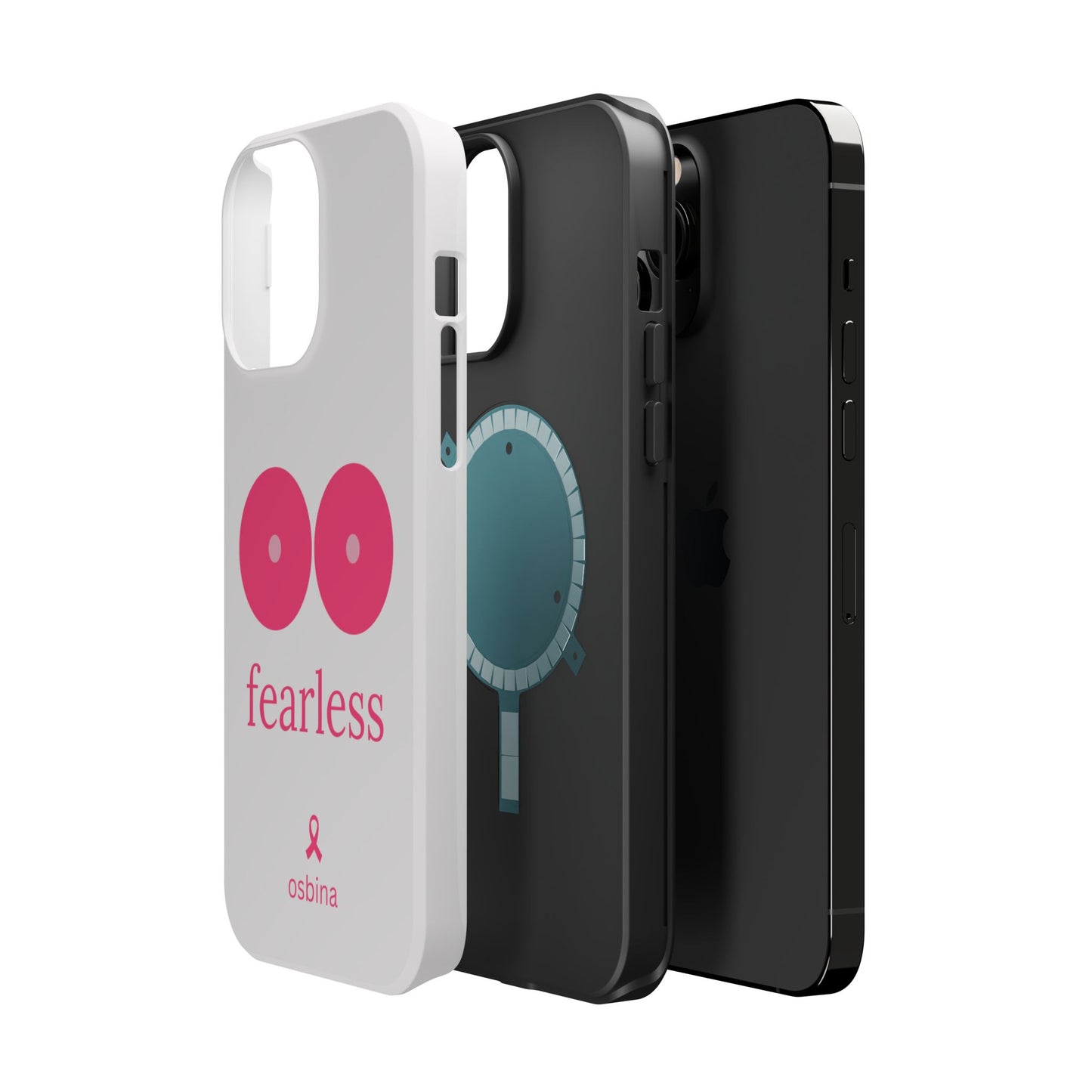 osbina | MagSafe compatible for iPhone | Limited Edition The Fearless Tatas Case in Light Pink + Soft Pink + Hot Pink | The Pink October Collection | Inspired By