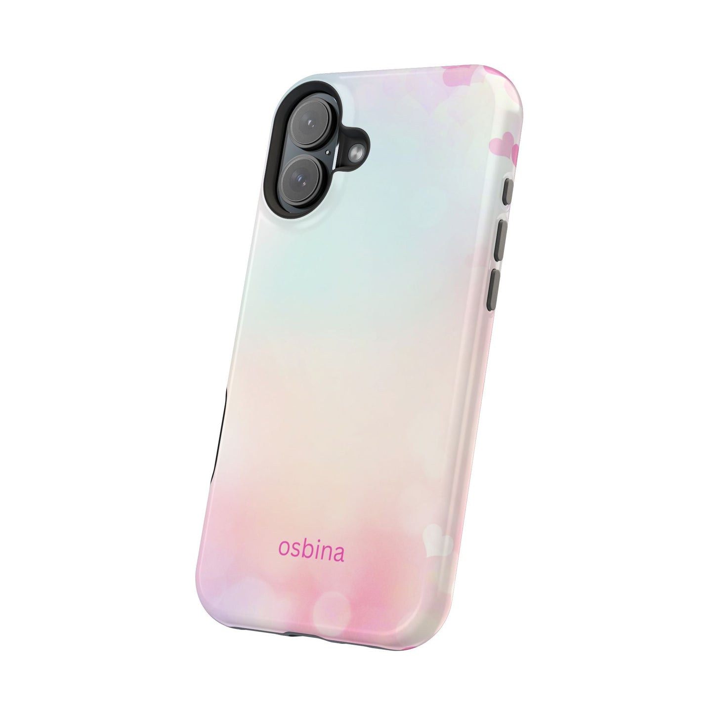 osbina | MagSafe compatible for iPhone | The Cotton Candy Hearts Case | YAYOU Collection Supporting Shine Like Sable