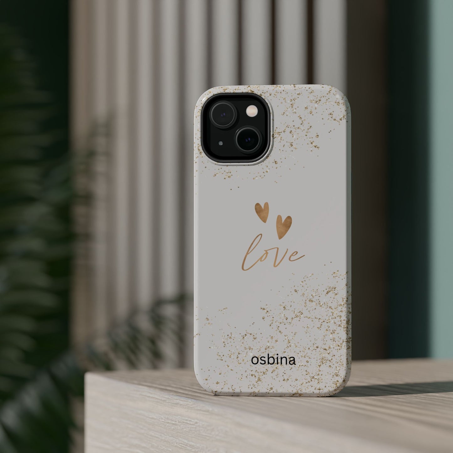 osbina | MagSafe compatible for iPhone | Golden Amour Phone Case | Modern Muse Collection