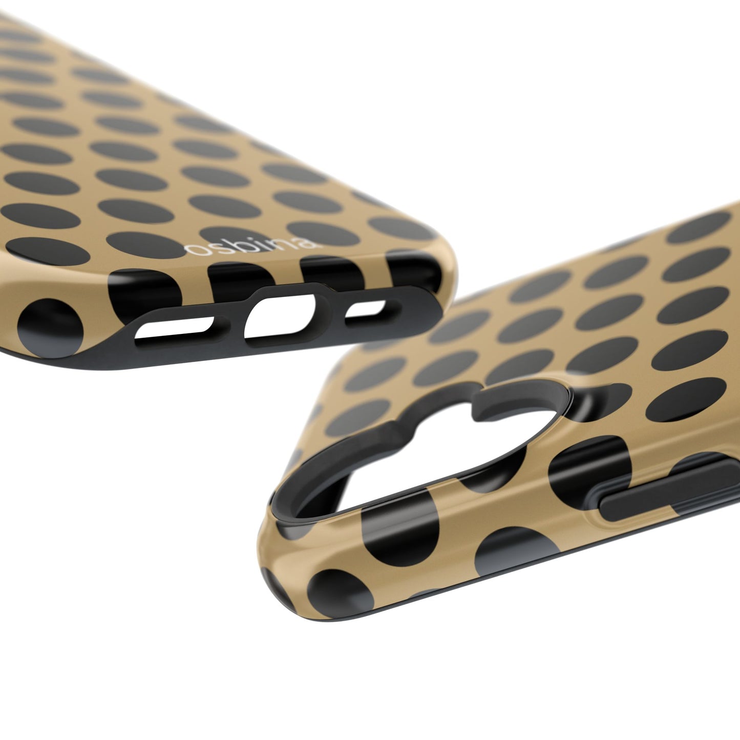 osbina | MagSafe compatible for iPhone | Camel Noir Dots Phone Case | Modern Muse Collection