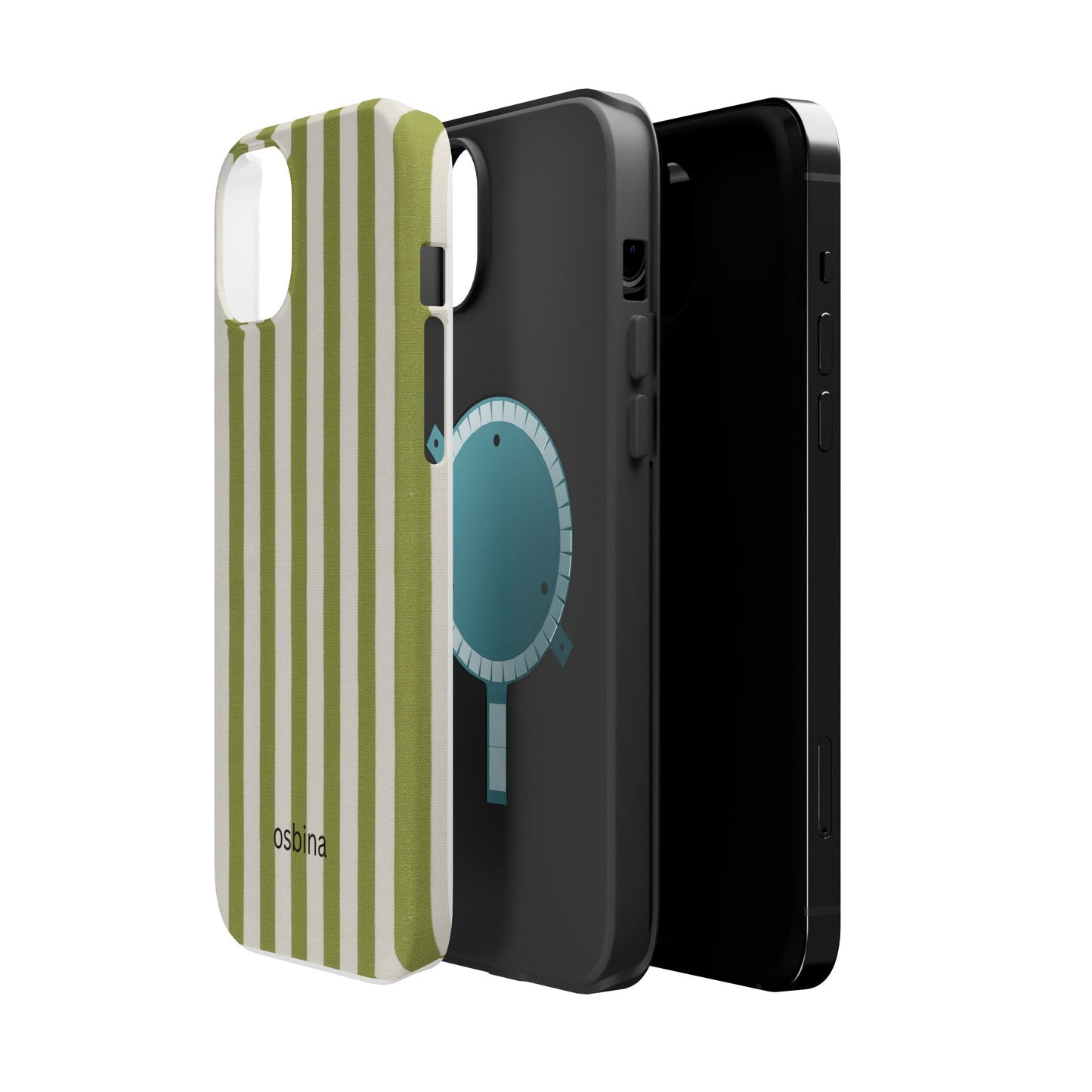 osbina | MagSafe compatible for iPhone | Verde Stripe Phone Case | Color Edit Collection