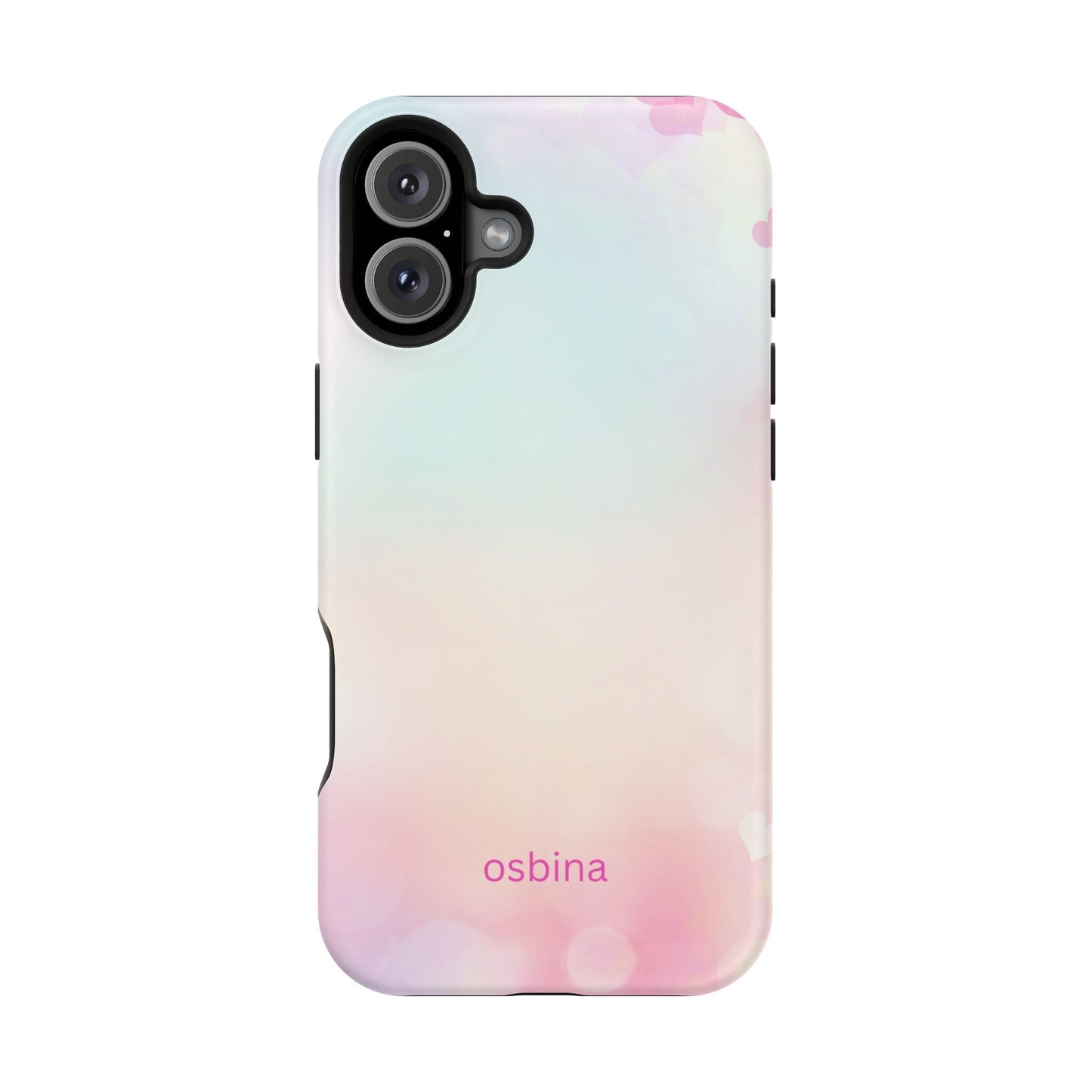 osbina | MagSafe compatible for iPhone | The Cotton Candy Hearts Case | YAYOU Collection Supporting Shine Like Sable