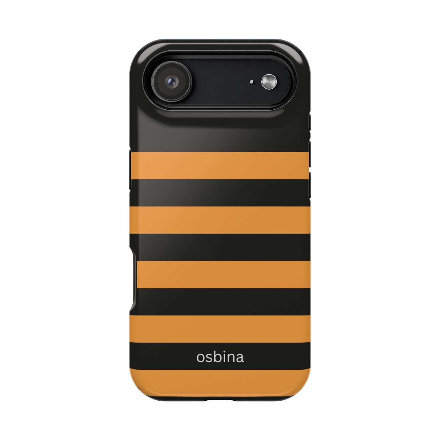 osbina | MagSafe Compatible for iPhone | The Horizon Stripe Case in Black + Orange | The Season Collective