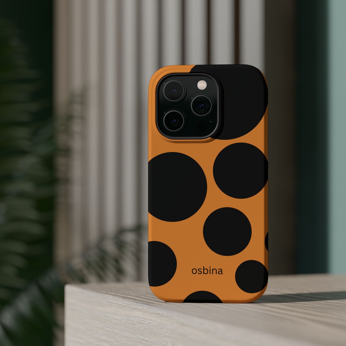 osbina | MagSafe Compatible for iPhone | The Bubble Statement Case in Orange + Black | The Season Collective