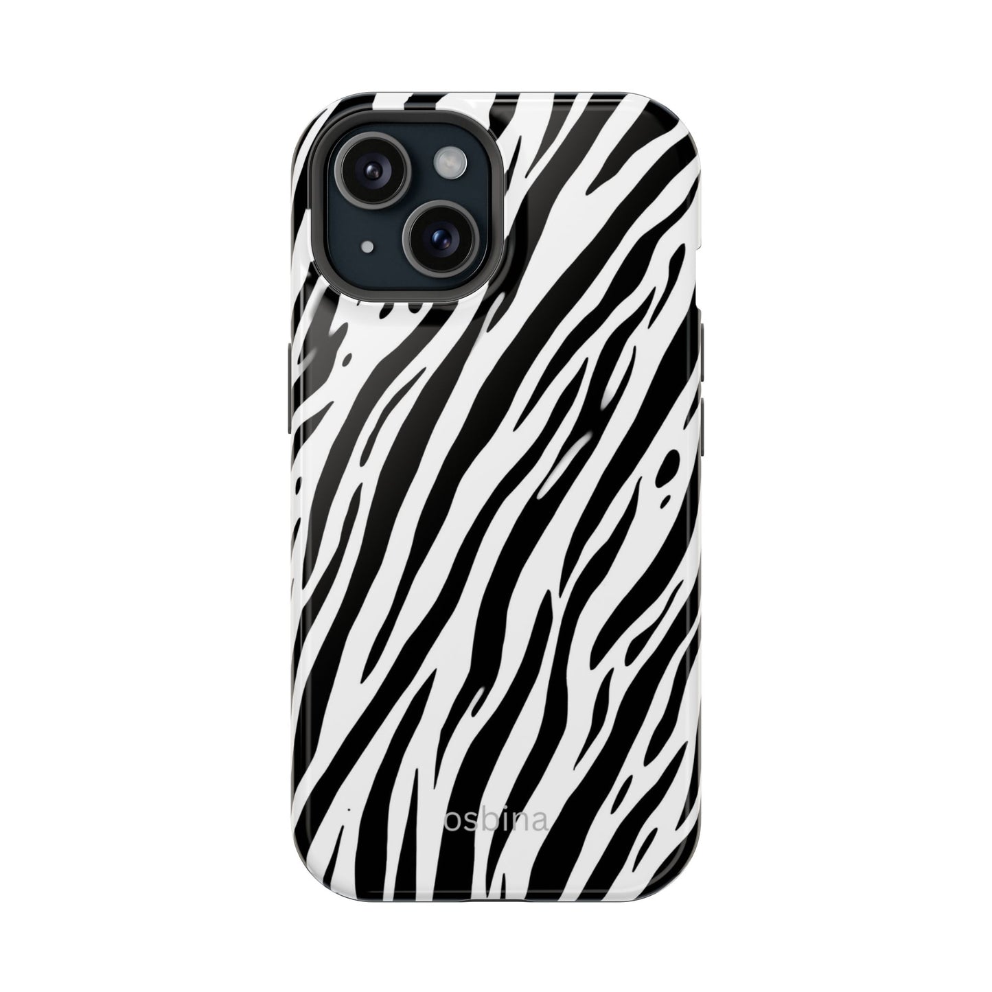 osbina | MagSafe Compatible for iPhone | The Bengal Bold Stripe Case in White + Black | The Season Collective
