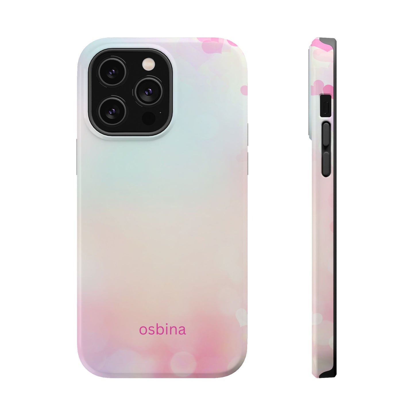 osbina | MagSafe compatible for iPhone | The Cotton Candy Hearts Case | YAYOU Collection Supporting Shine Like Sable
