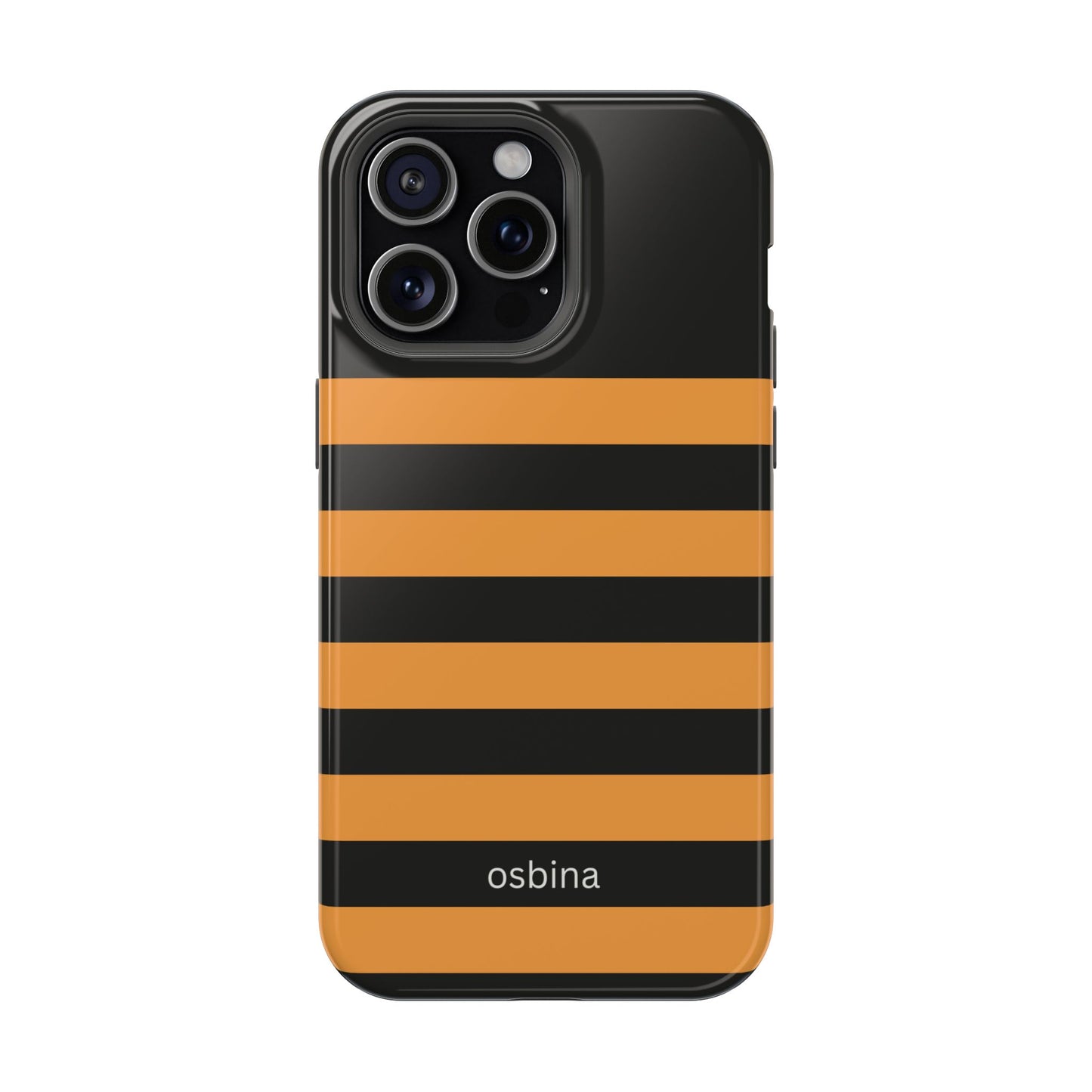 osbina | MagSafe Compatible for iPhone | The Horizon Stripe Case in Black + Orange | The Season Collective
