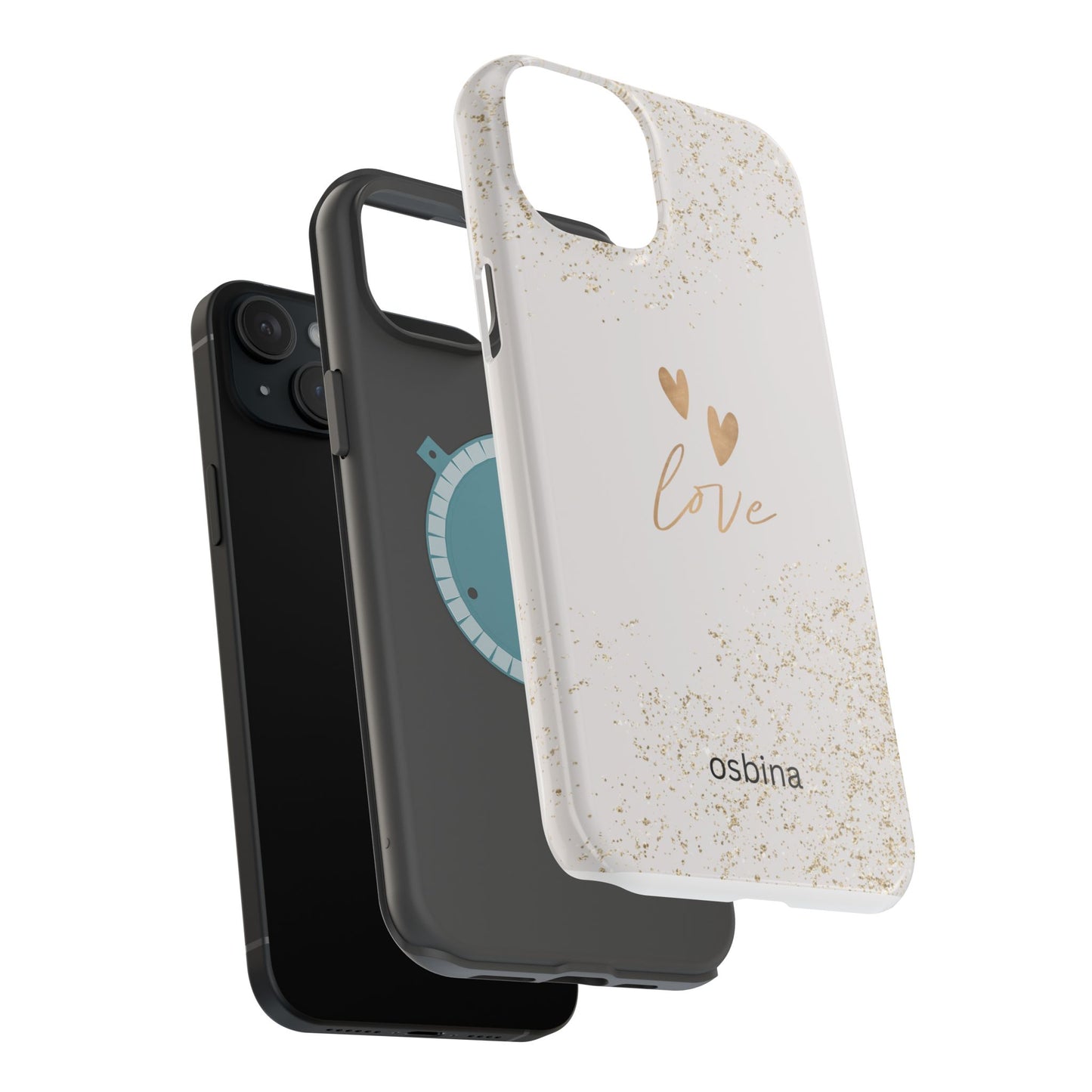 osbina | MagSafe compatible for iPhone | Golden Amour Phone Case | Modern Muse Collection