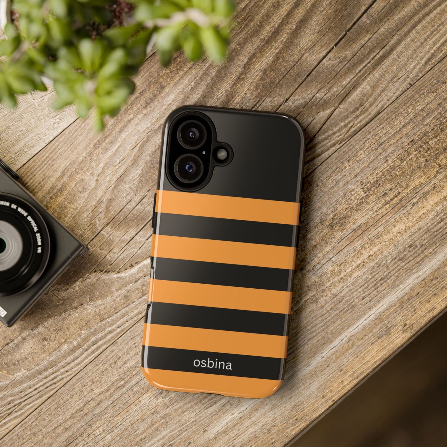 osbina | The Horizon Stripe Case in Black + Orange | The Season Collective