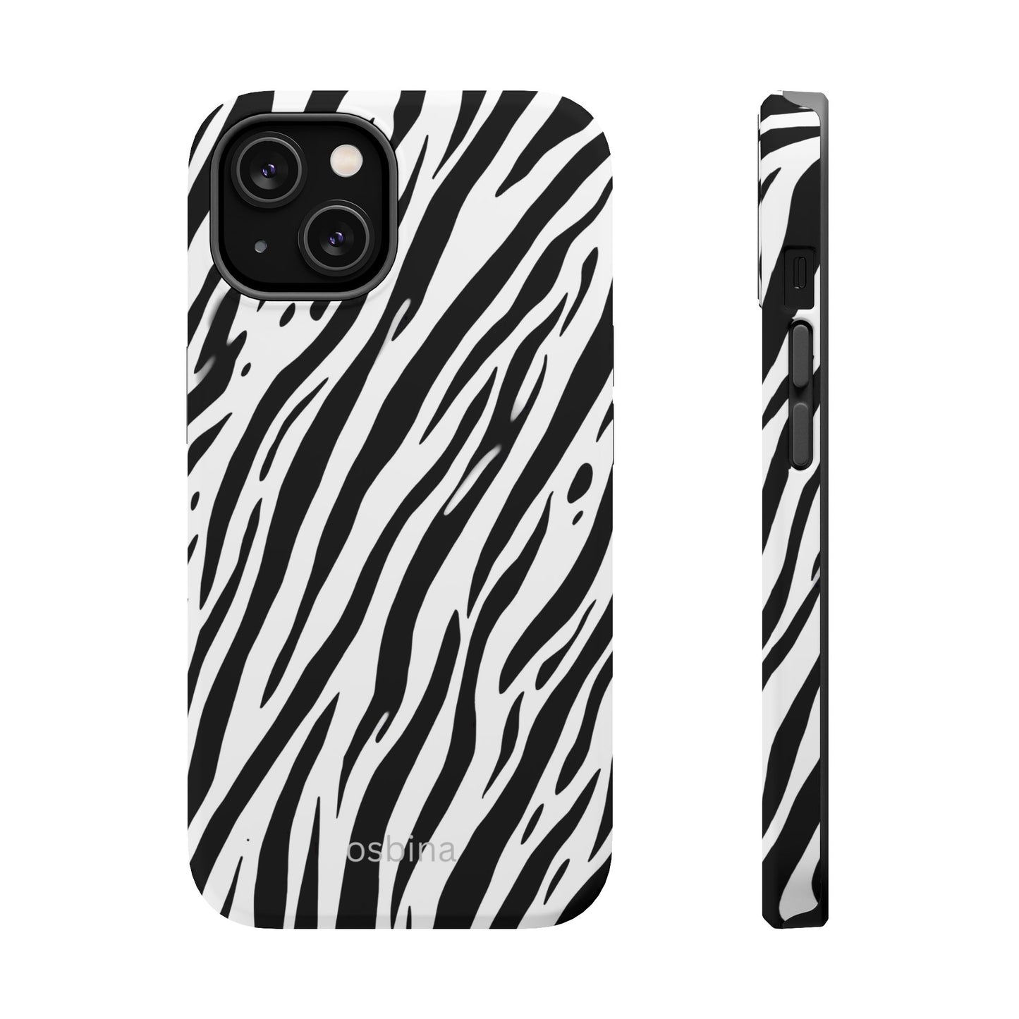 osbina | MagSafe Compatible for iPhone | The Bengal Bold Stripe Case in White + Black | The Season Collective
