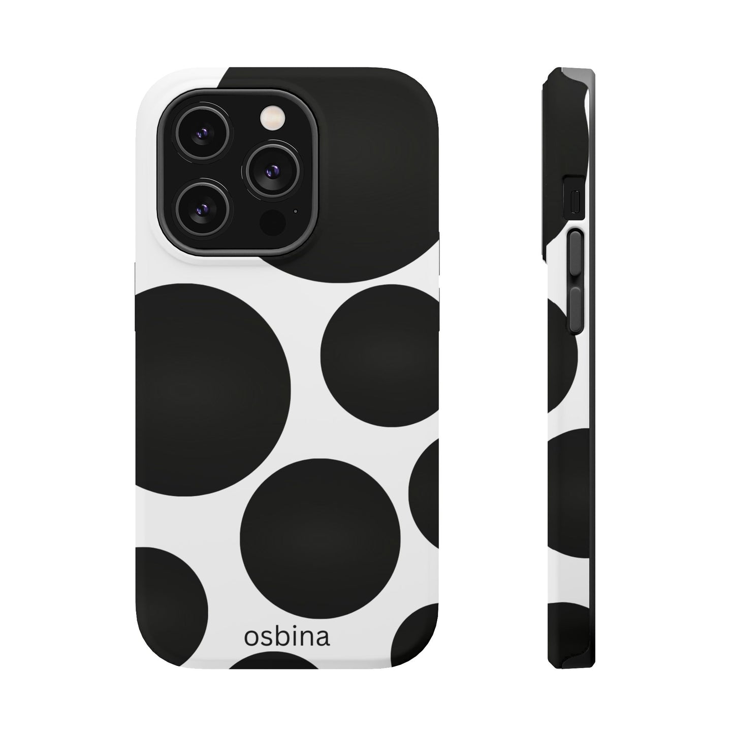 osbina | MagSafe compatible for iPhone | The Noir Bubbles Phone Case | Modern Muse Collection