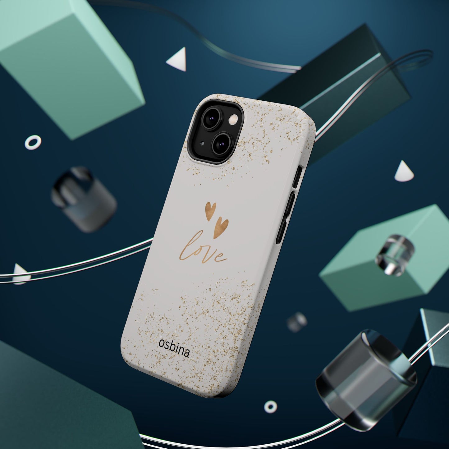 osbina | MagSafe compatible for iPhone | Golden Amour Phone Case | Modern Muse Collection
