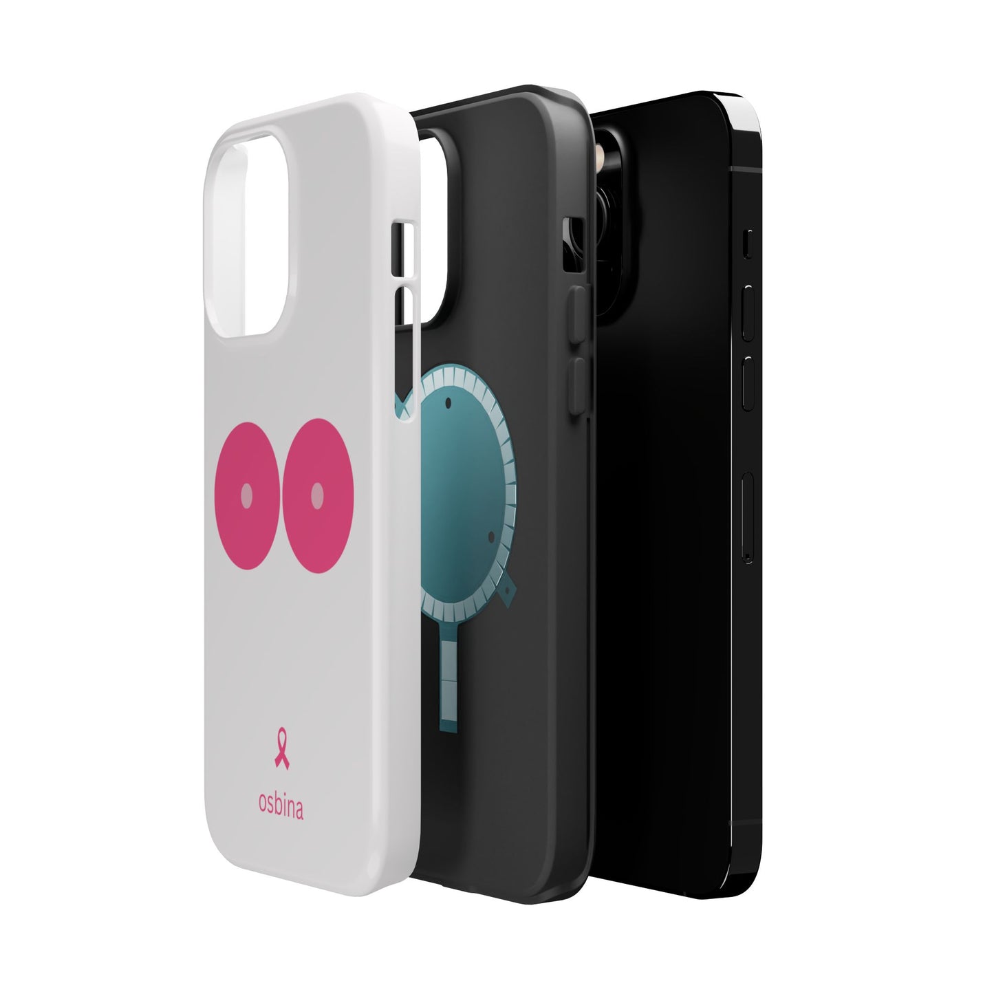 osbina | MagSafe compatible for iPhone | Limited Edition The Check Your Tatas Case in Light Pink + Soft Pink + Hot Pink | The Pink October Collection | Inspired By