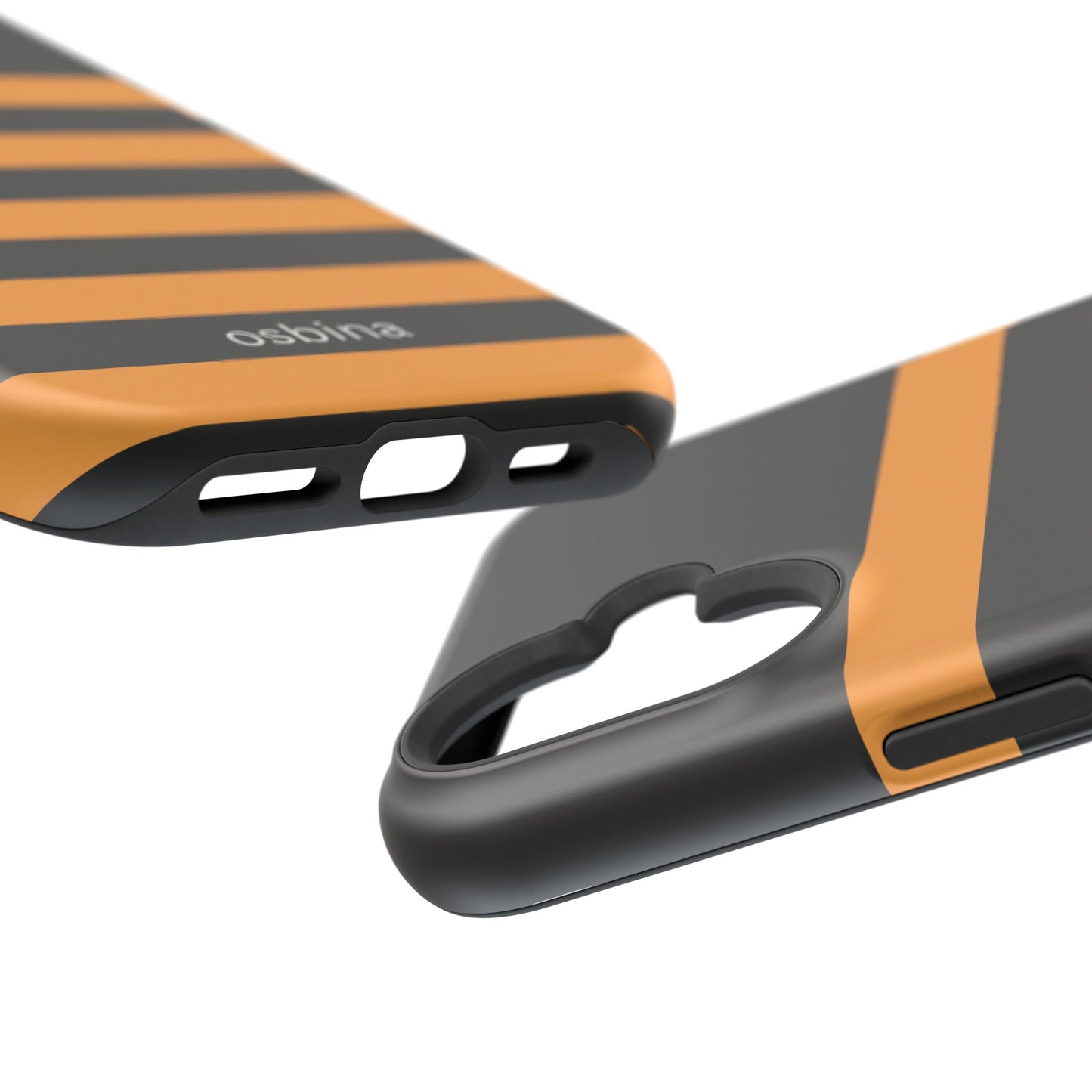 osbina | MagSafe Compatible for iPhone | The Horizon Stripe Case in Black + Orange | The Season Collective