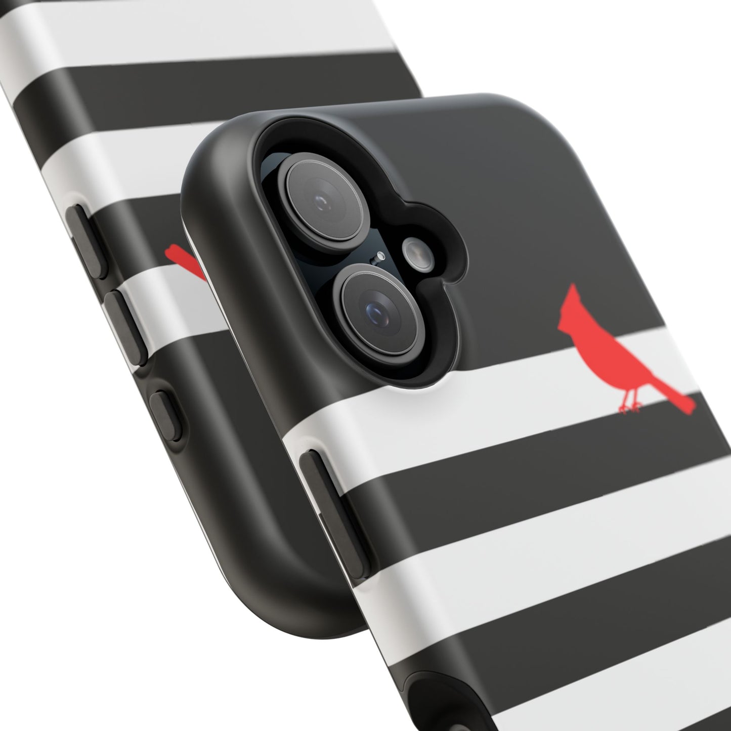 osbina | MagSafe compatible for iPhone | Redbird Edition Thinking of You Phone Case Black & White Stripe | Inspired By Collection