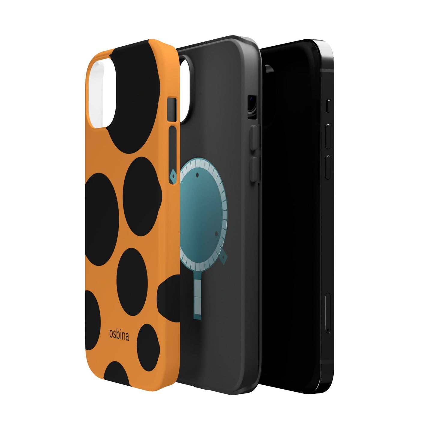 osbina | MagSafe Compatible for iPhone | The Bubble Statement Case in Orange + Black | The Season Collective