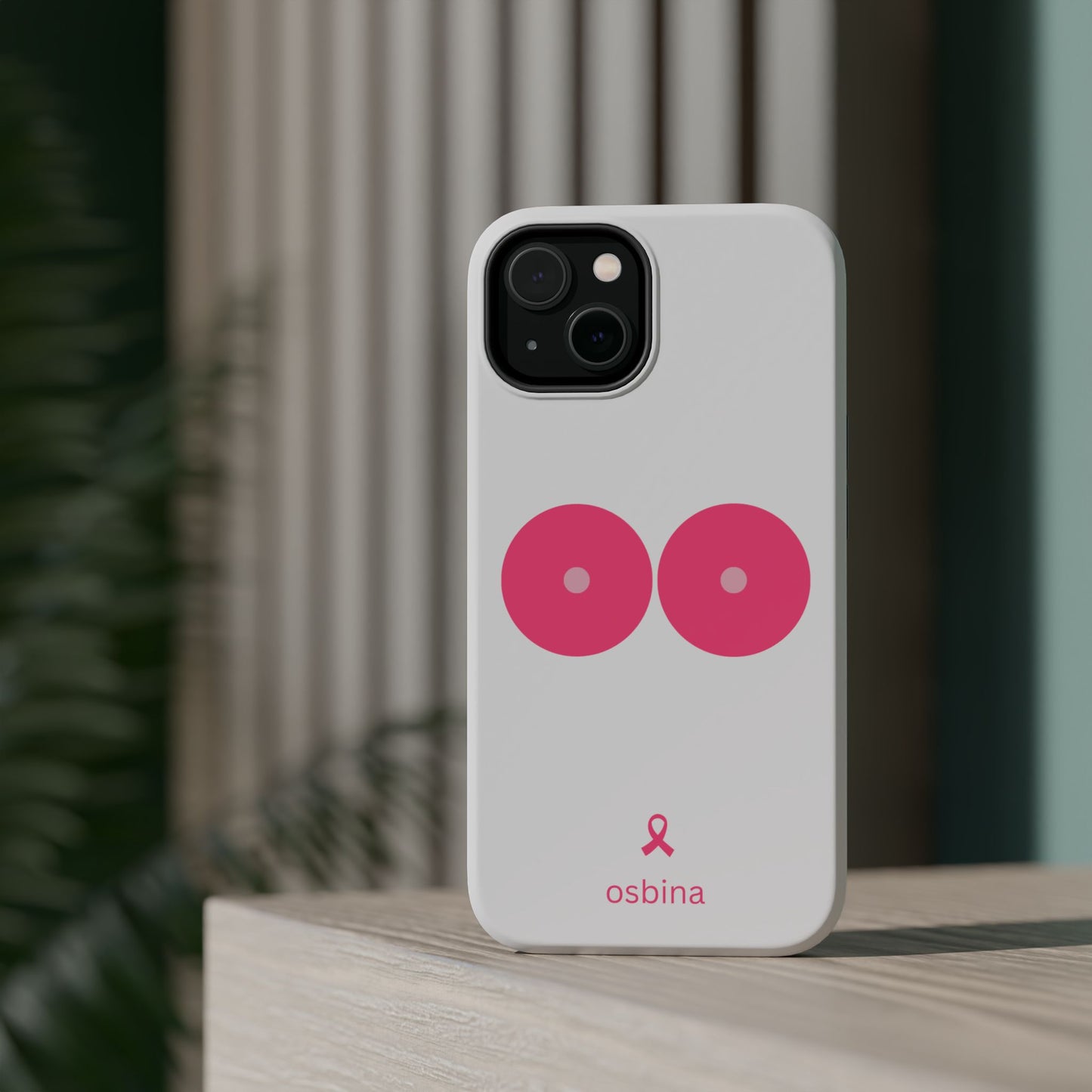osbina | MagSafe compatible for iPhone | Limited Edition The Check Your Tatas Case in Light Pink + Soft Pink + Hot Pink | The Pink October Collection | Inspired By