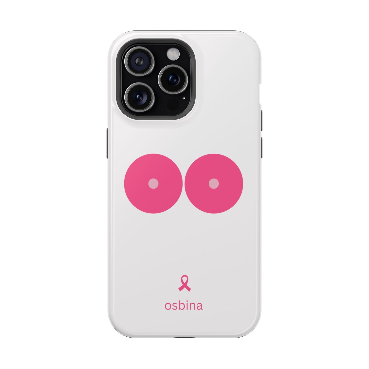 osbina | MagSafe compatible for iPhone | Limited Edition The Check Your Tatas Case in Light Pink + Soft Pink + Hot Pink | The Pink October Collection | Inspired By