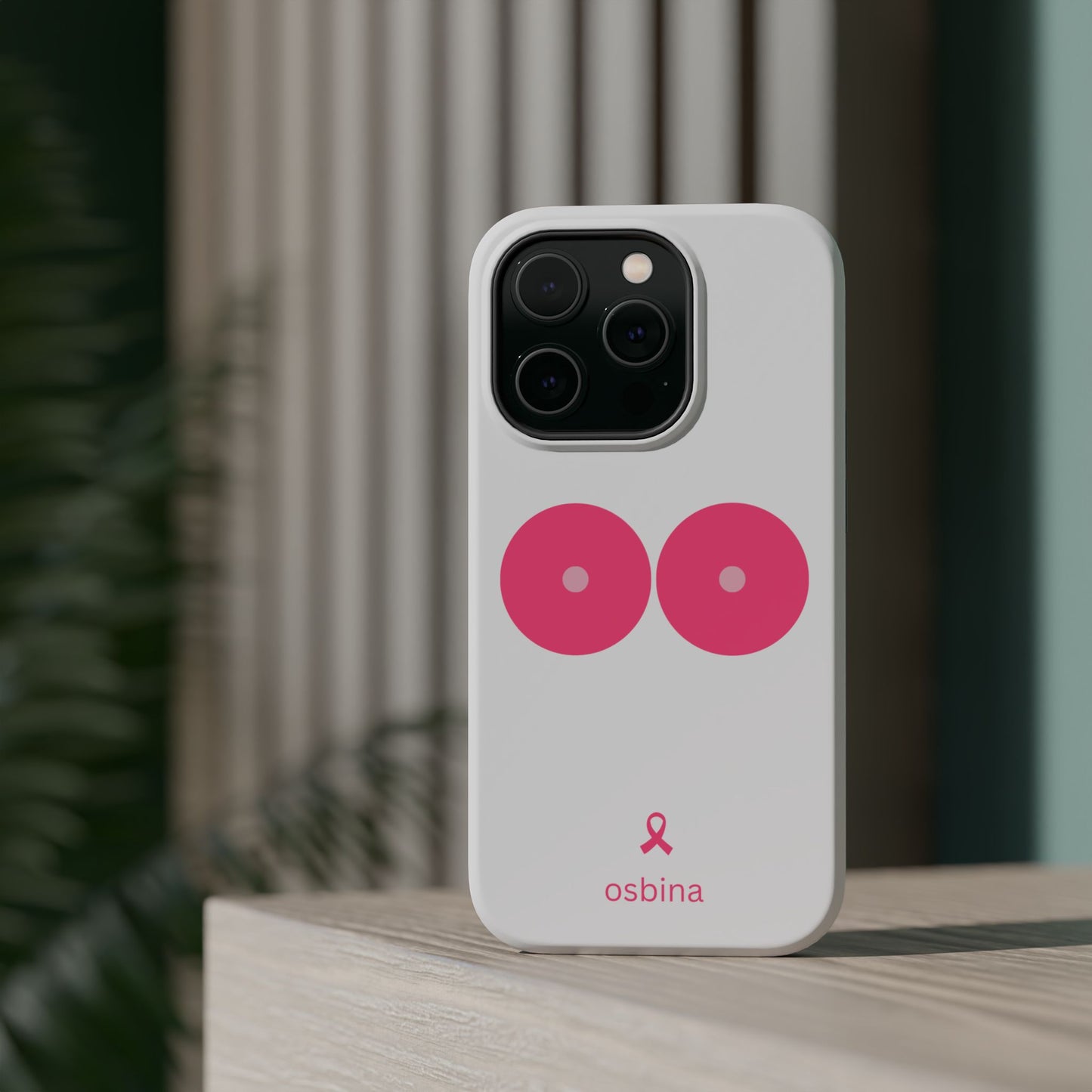 osbina | MagSafe compatible for iPhone | Limited Edition The Check Your Tatas Case in Light Pink + Soft Pink + Hot Pink | The Pink October Collection | Inspired By