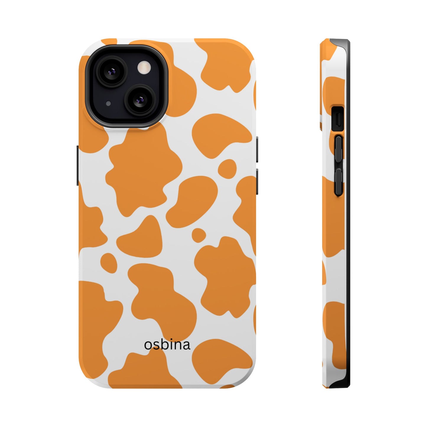 osbina | MagSafe Compatible for iPhone | Holy Cow, It’s Chic — The Orange Cow Print Case | The Season Collective