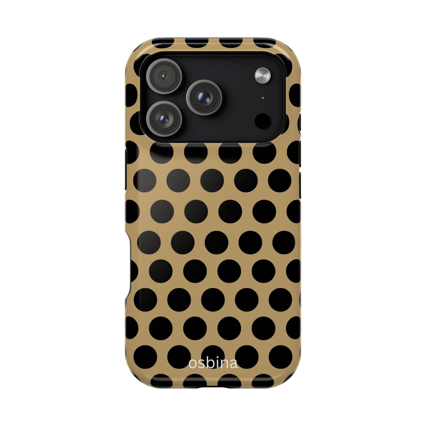 osbina | MagSafe compatible for iPhone | Camel Noir Dots Phone Case | Modern Muse Collection