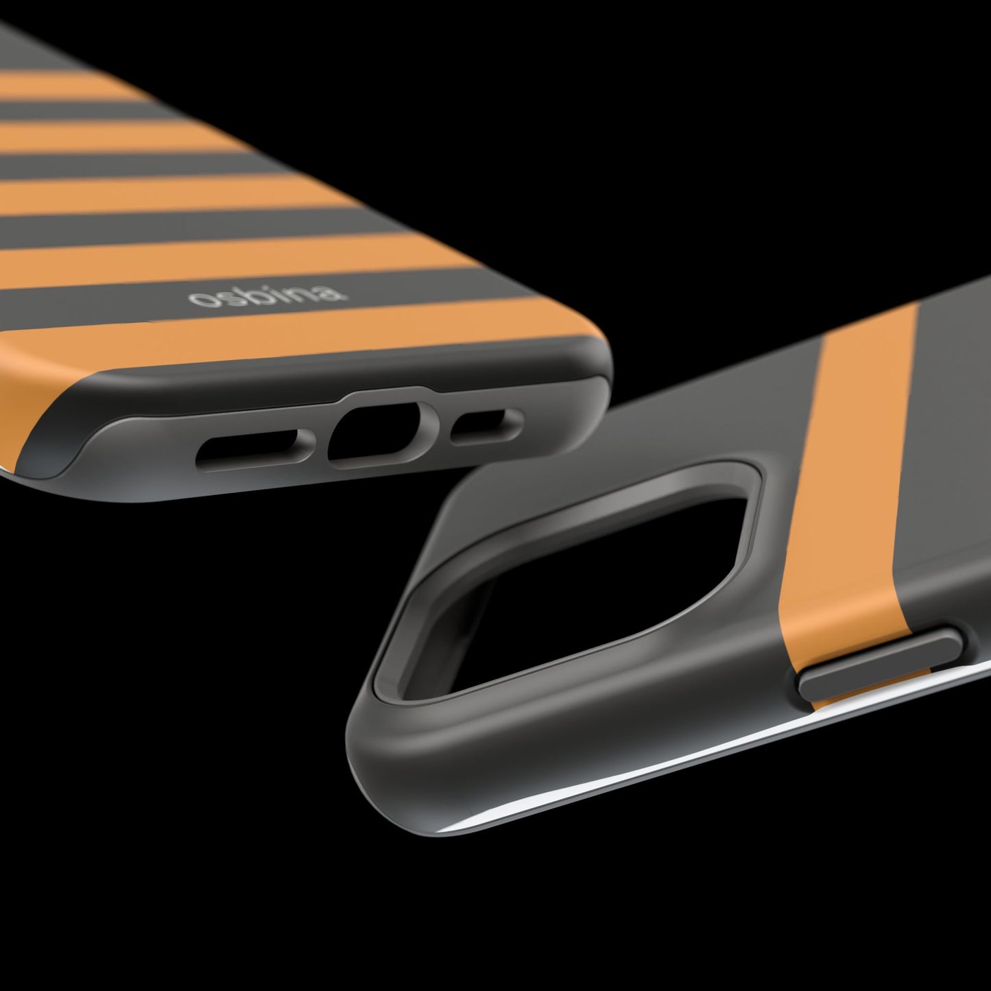 osbina | MagSafe Compatible for iPhone | The Horizon Stripe Case in Black + Orange | The Season Collective