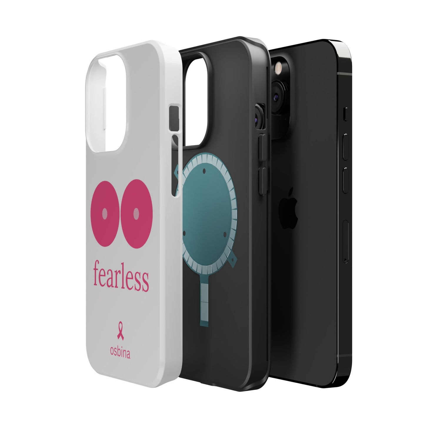 osbina | MagSafe compatible for iPhone | Limited Edition The Fearless Tatas Case in Light Pink + Soft Pink + Hot Pink | The Pink October Collection | Inspired By