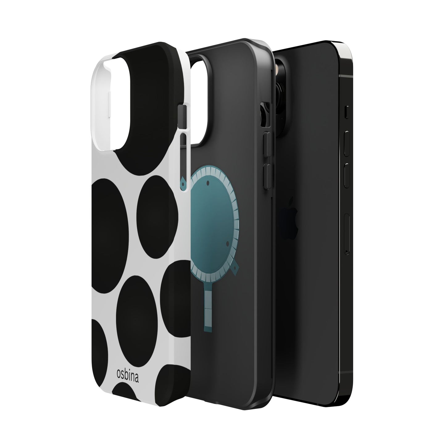 osbina | MagSafe compatible for iPhone | The Noir Bubbles Phone Case | Modern Muse Collection
