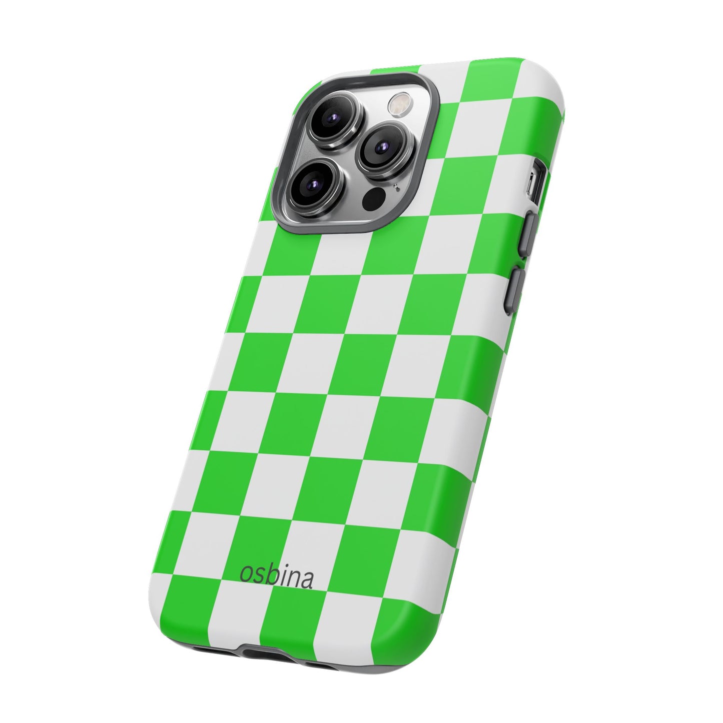 osbina | Neon Verdi Checks Phone Case | Color Edit Collection