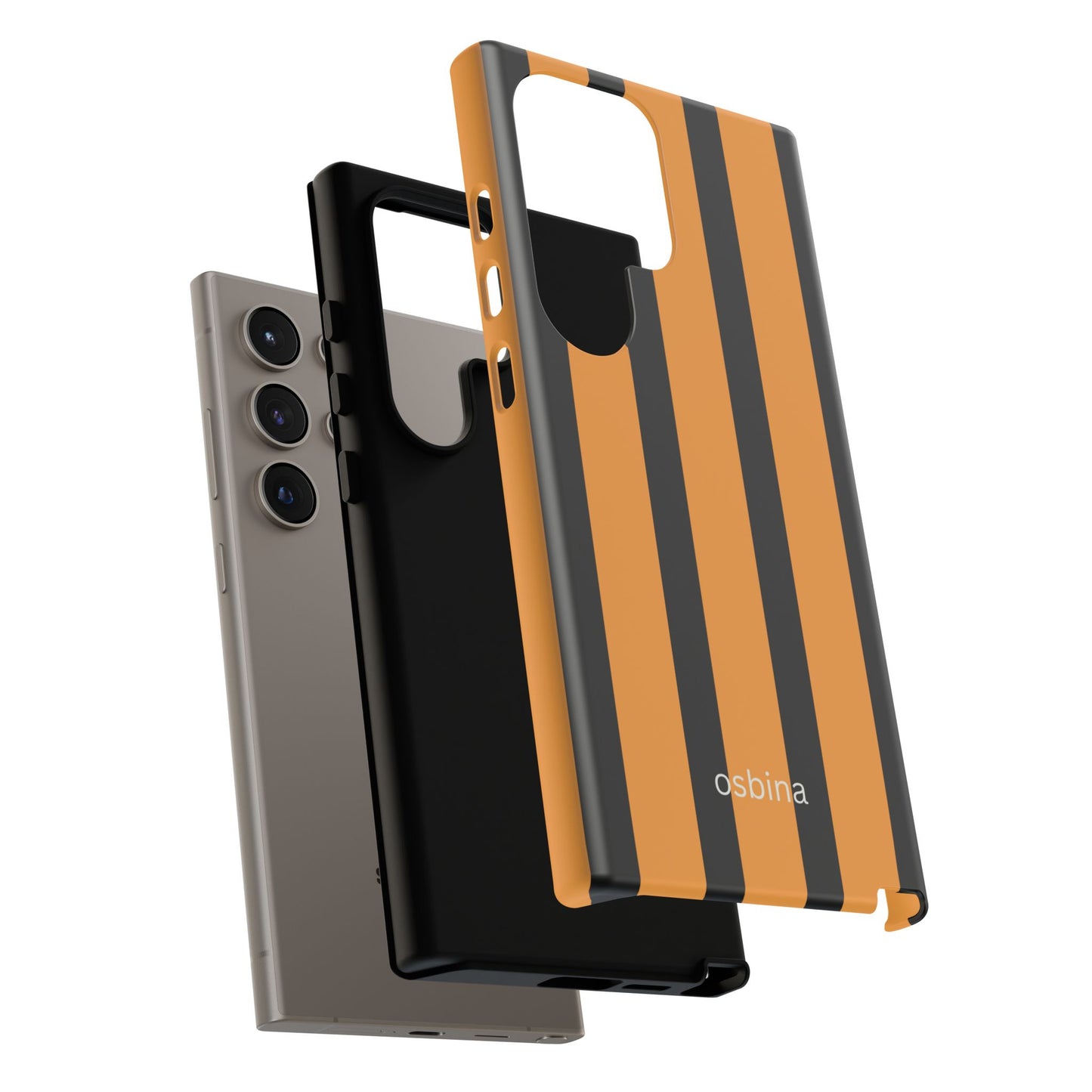 osbina | The Statement Stripe Case in Black + Orange | The Season Collective
