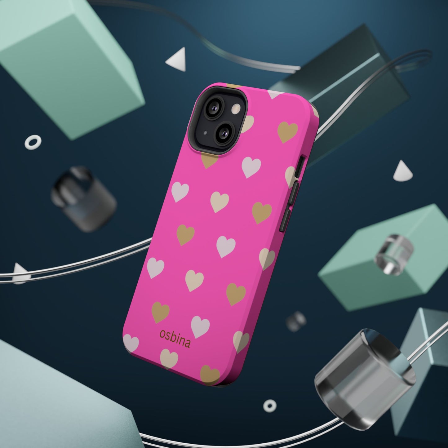 osbina | MagSafe compatible for iPhone | The Golden Hour Hearts Case | YAYOU Collection Supporting Shine Like Sable