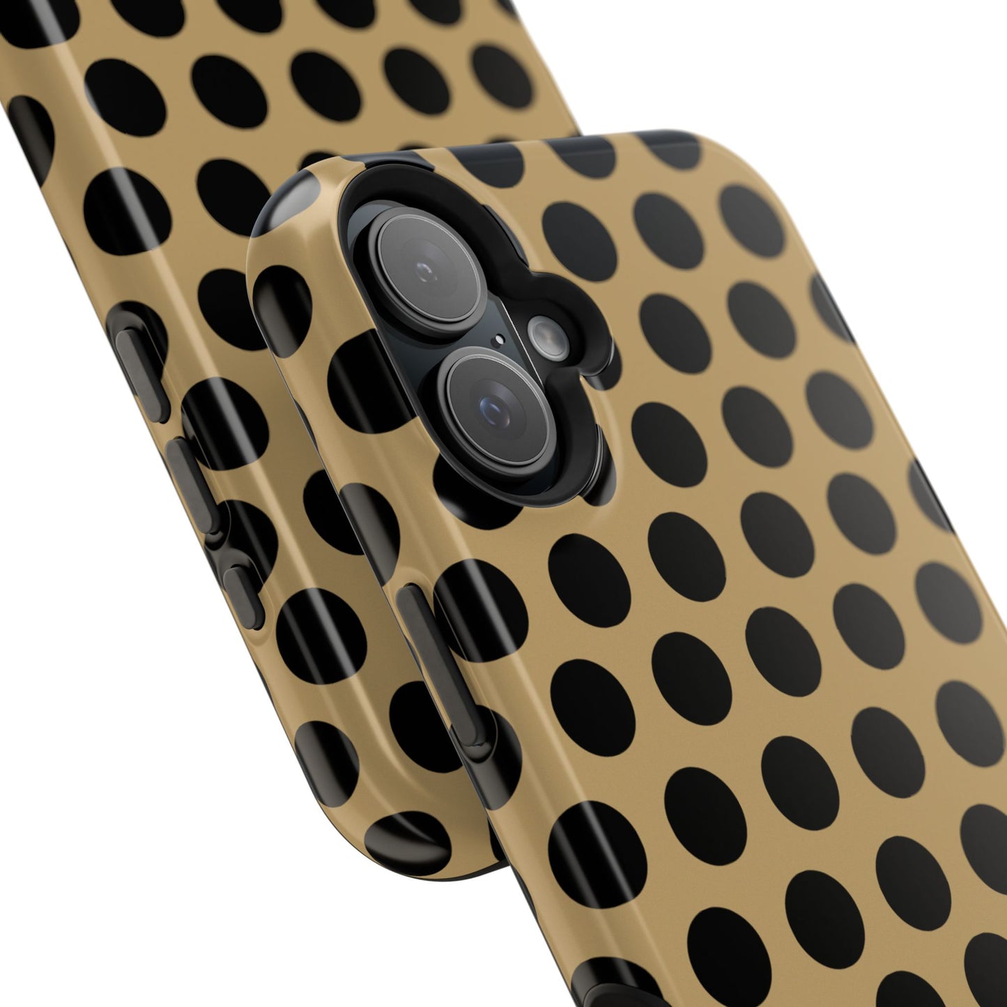 osbina | MagSafe compatible for iPhone | Camel Noir Dots Phone Case | Modern Muse Collection