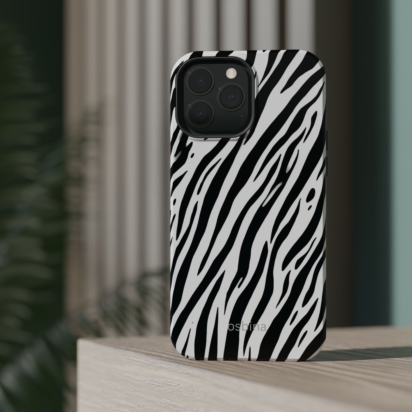 osbina | MagSafe Compatible for iPhone | The Bengal Bold Stripe Case in White + Black | The Season Collective