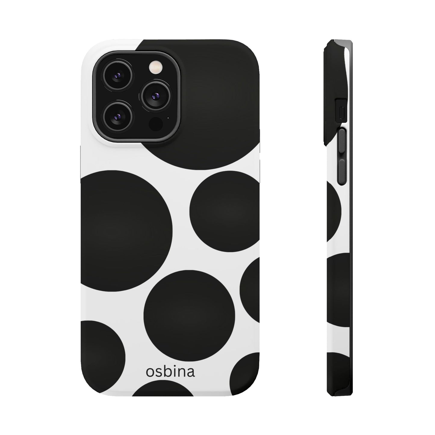 osbina | MagSafe compatible for iPhone | The Noir Bubbles Phone Case | Modern Muse Collection