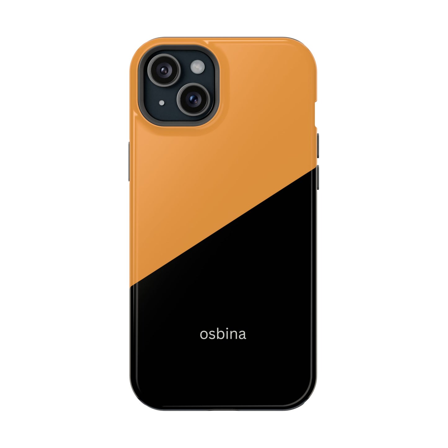 osbina | MagSafe Compatible for iPhone | Bold Moves Only — The Orange + Black Split Diagonal Case | The Season Collective