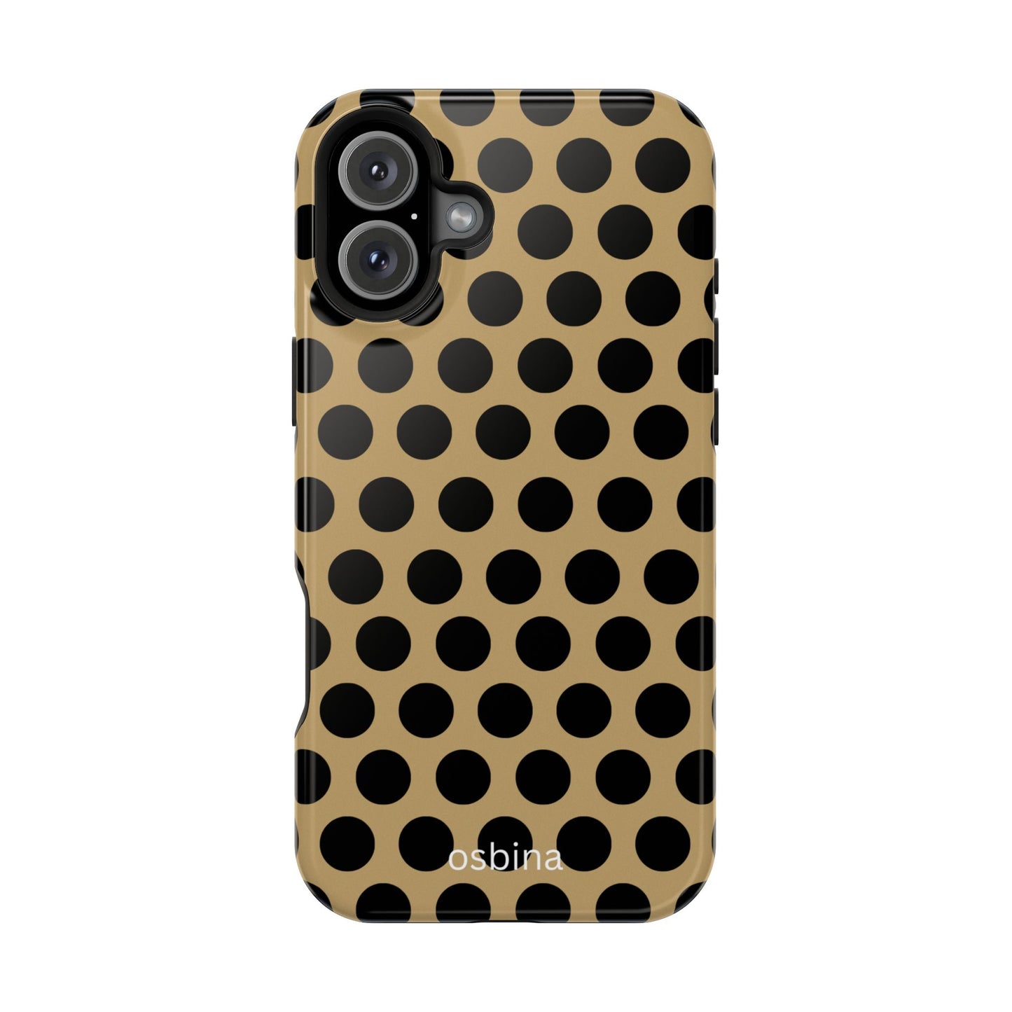 osbina | MagSafe compatible for iPhone | Camel Noir Dots Phone Case | Modern Muse Collection