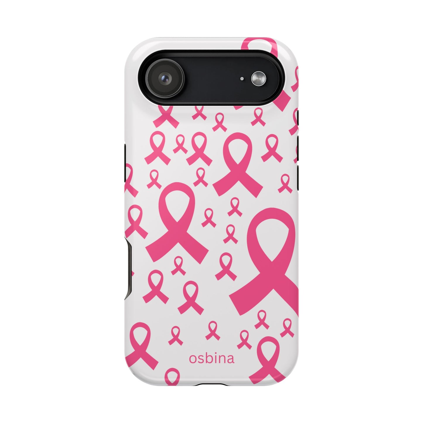 osbina | MagSafe compatible for iPhone | Limited Edition Strength in Ribbons Case in Light Pink + Soft Pink + Hot Pink | The Pink October Collection | Inspired By