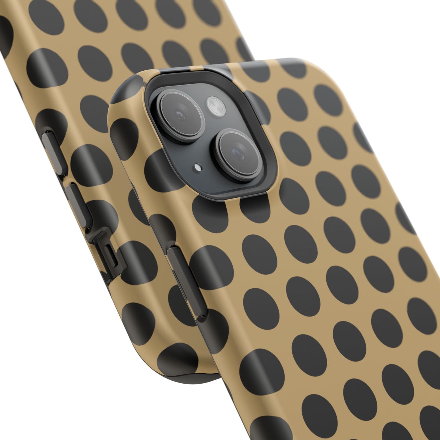 osbina | MagSafe compatible for iPhone | Camel Noir Dots Phone Case | Modern Muse Collection