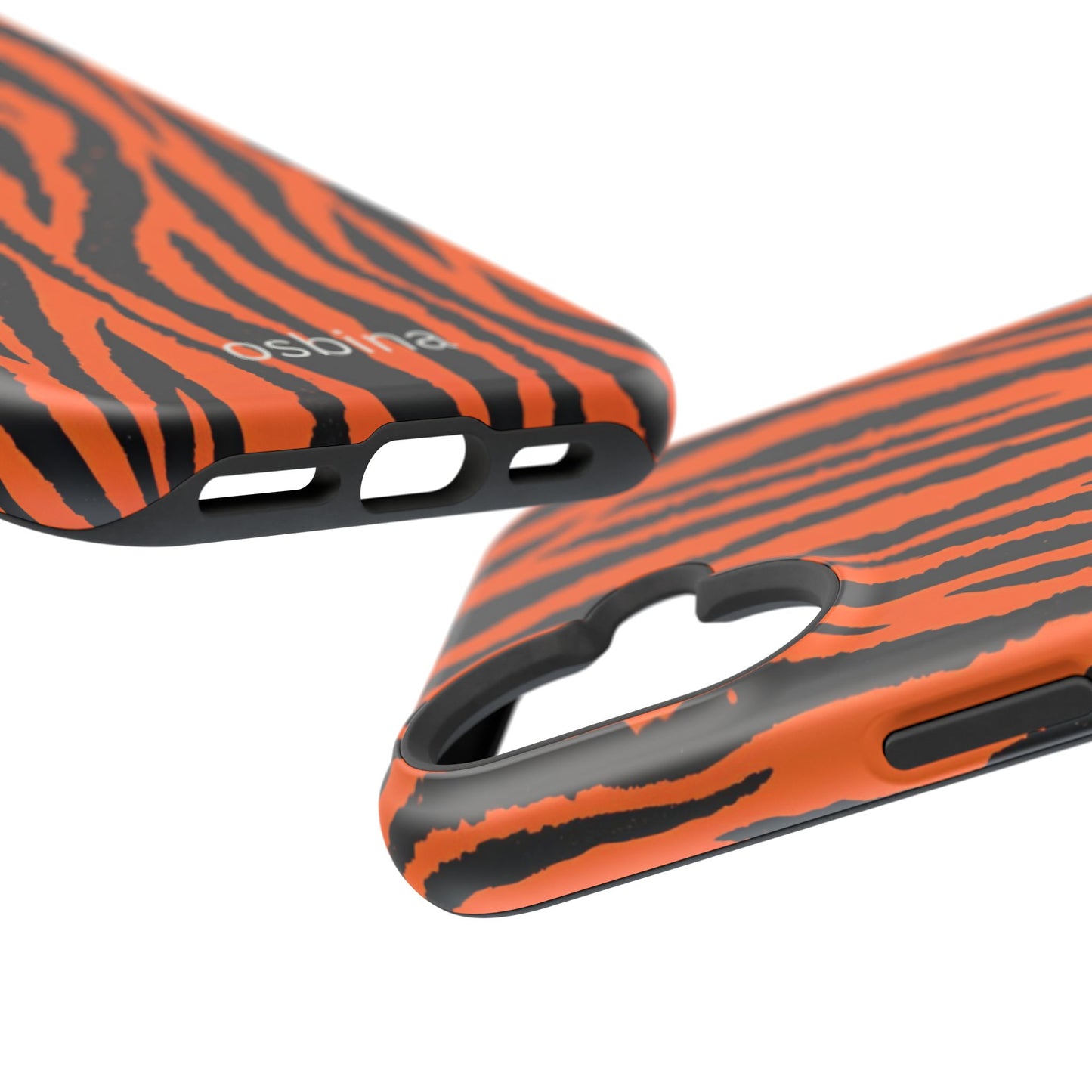 osbina | MagSafe Compatible for iPhone | Tiger, But Make It Chic — The Bengal Stripe Case in Orange + Black | The Season Collective