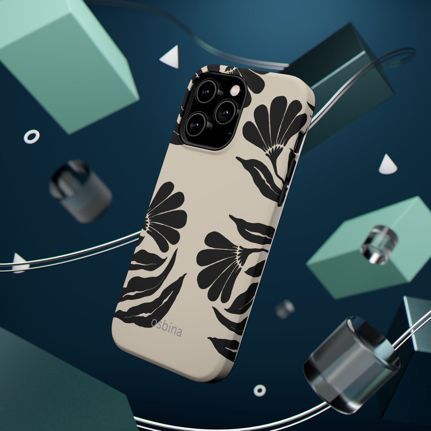 osbina | MagSafe compatible for iPhone | Obsidian Bloom Flower Phone Case | Modern Muse Collection