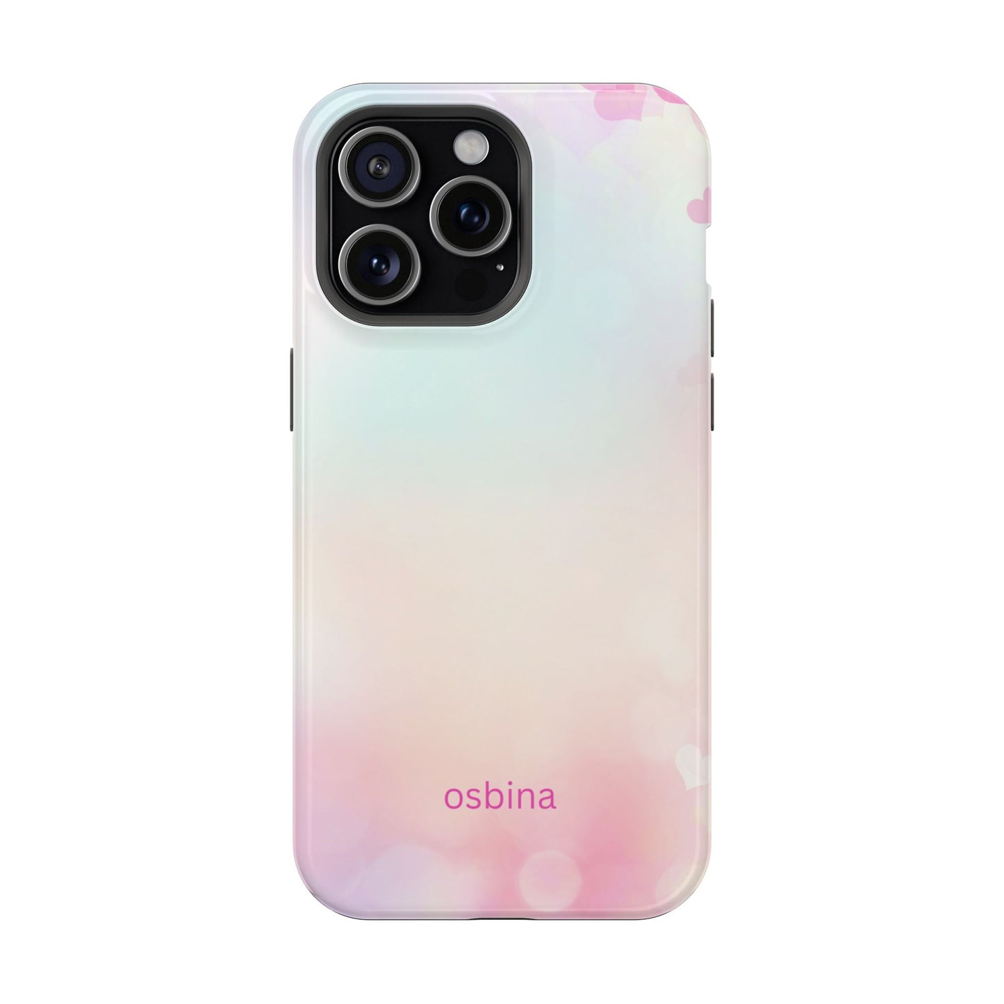 osbina | MagSafe compatible for iPhone | The Cotton Candy Hearts Case | YAYOU Collection Supporting Shine Like Sable