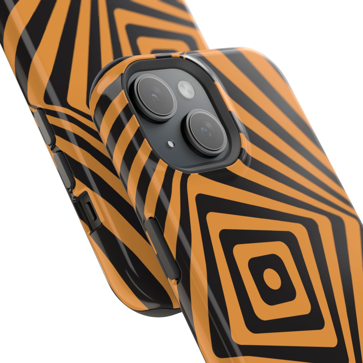 osbina | MagSafe Compatible for iPhone | Step Into the Zone — The Orange + Black Spiral Case | The Season Collective