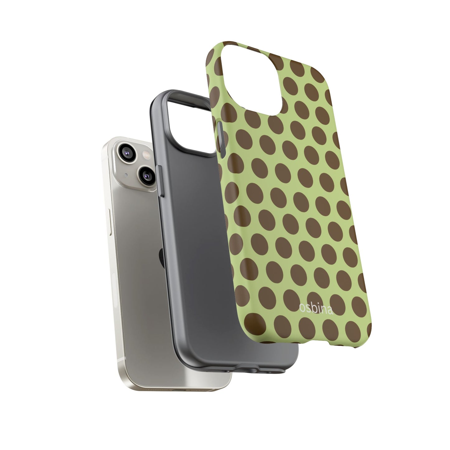 osbina | Chartreuse Cocoa Dots Phone Case | Color Edit Collection