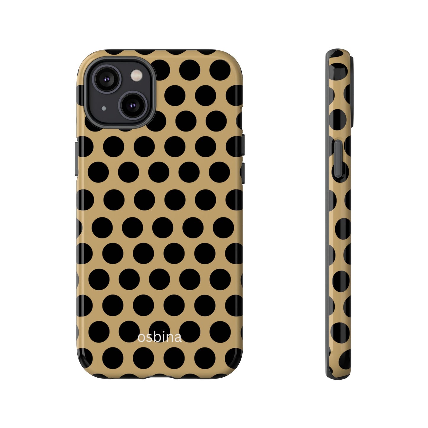 osbina | Camel Noir Dots Phone Case | Modern Muse Collection