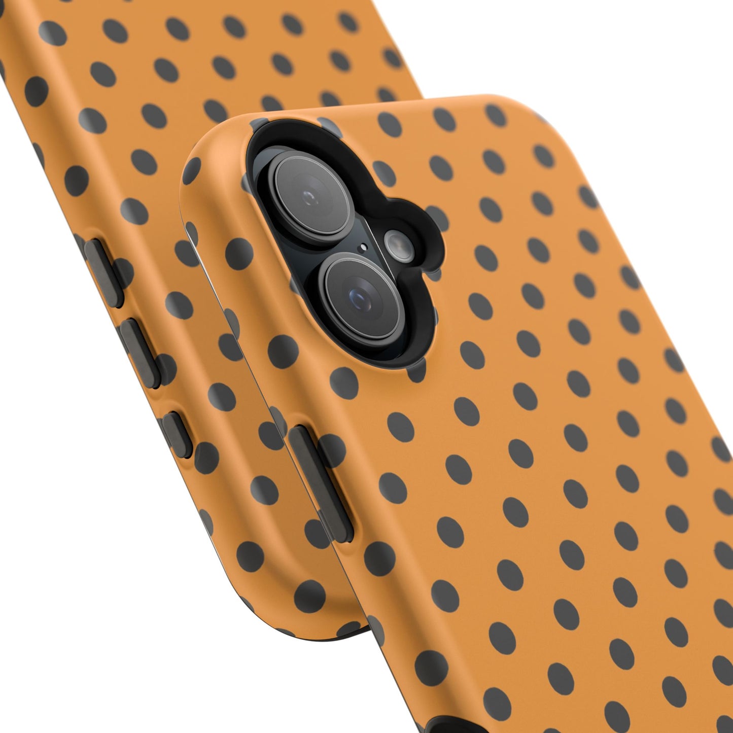 osbina | MagSafe Compatible for iPhone | Spot On Chic — The Orange + Black Polka Dot Case | The Season Collective